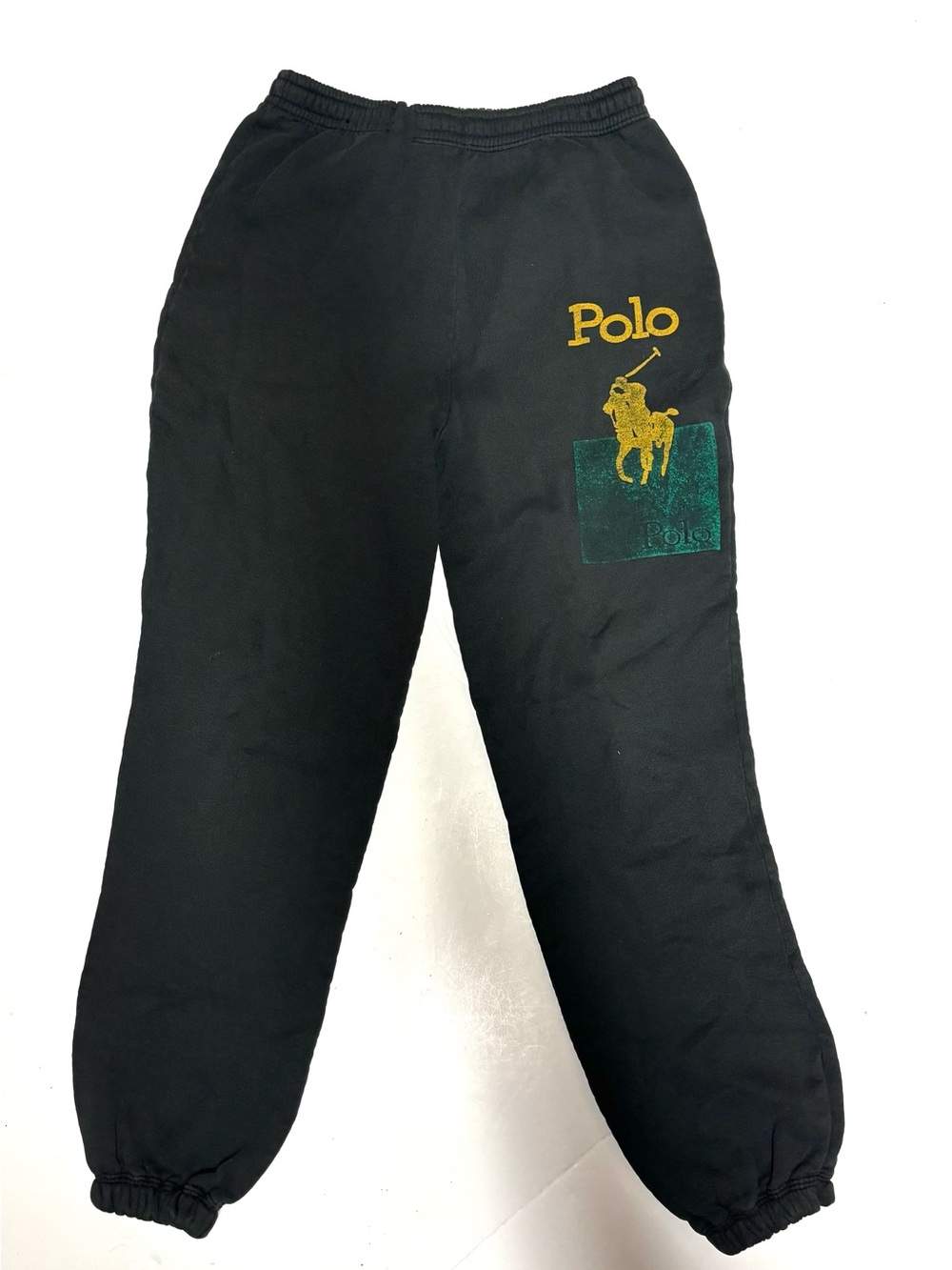Fruit of the Loom Black Sweatpants with Gold and Green Logo